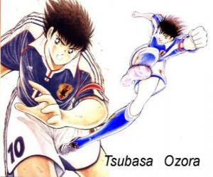 пазл Tsubasa Озора является Капитан Tsubasa, капитан японской футбольной команды